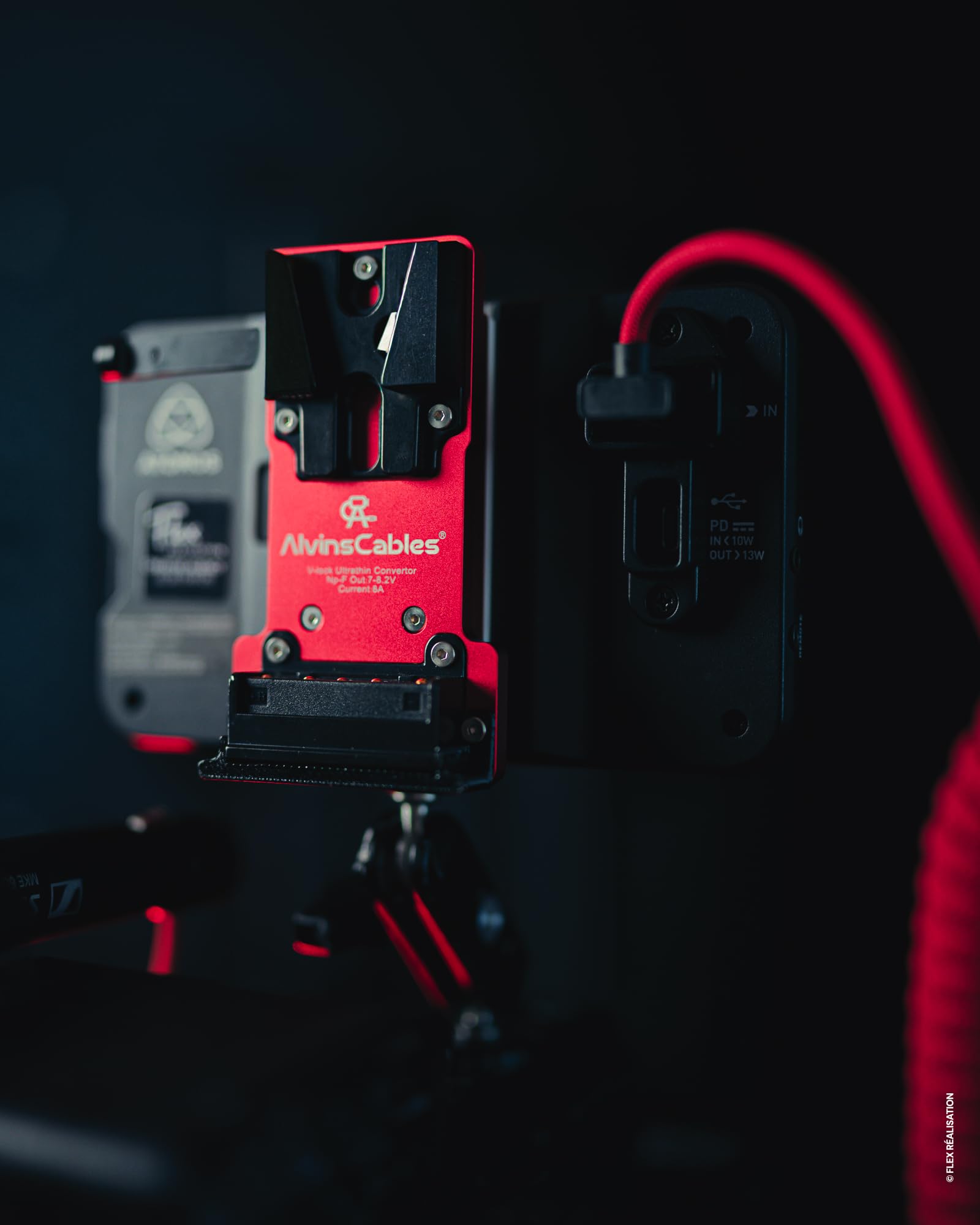 Alvin's Cables NP-F do Sony F970 F770 F550, Atomos Ninja V/Shogun/SmallHD 702, Feelworld, Hollyland Mars - V-Lock Bateria V-Mount - USB-C 36W - Kompatybilny z Kamery i Monitorami