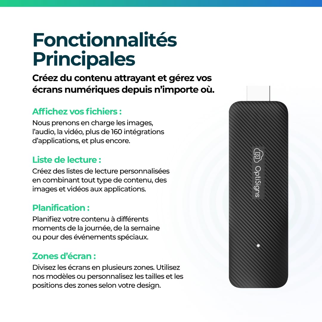 OptiSigns Lecteur de signalisation numérique Android Stick - Prise EU