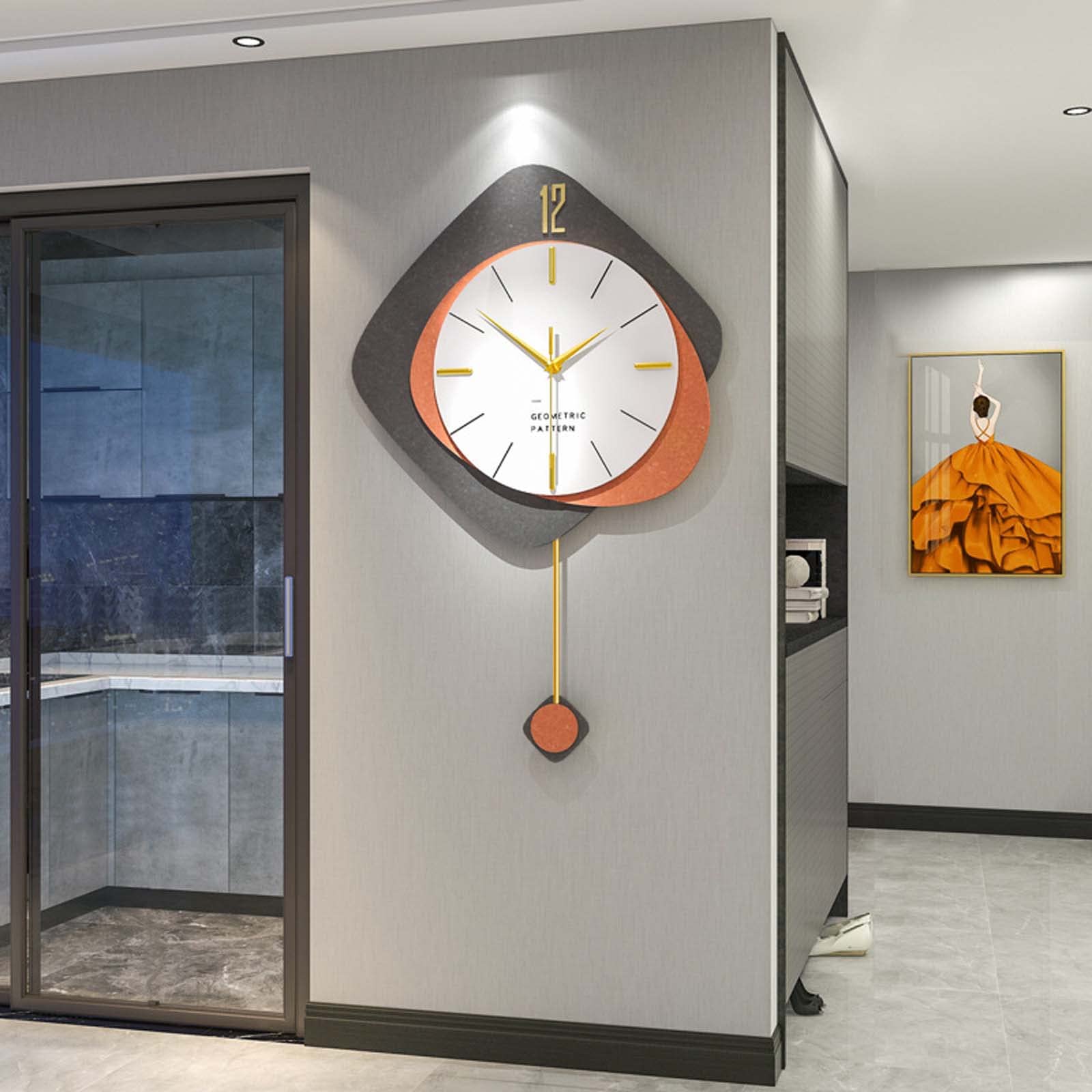 Orologio da parete decorativo silenzioso, senza ticchettio, digitale, ecologico, a batteria, rotondo, facile da leggere, per casa/ufficio/scuola