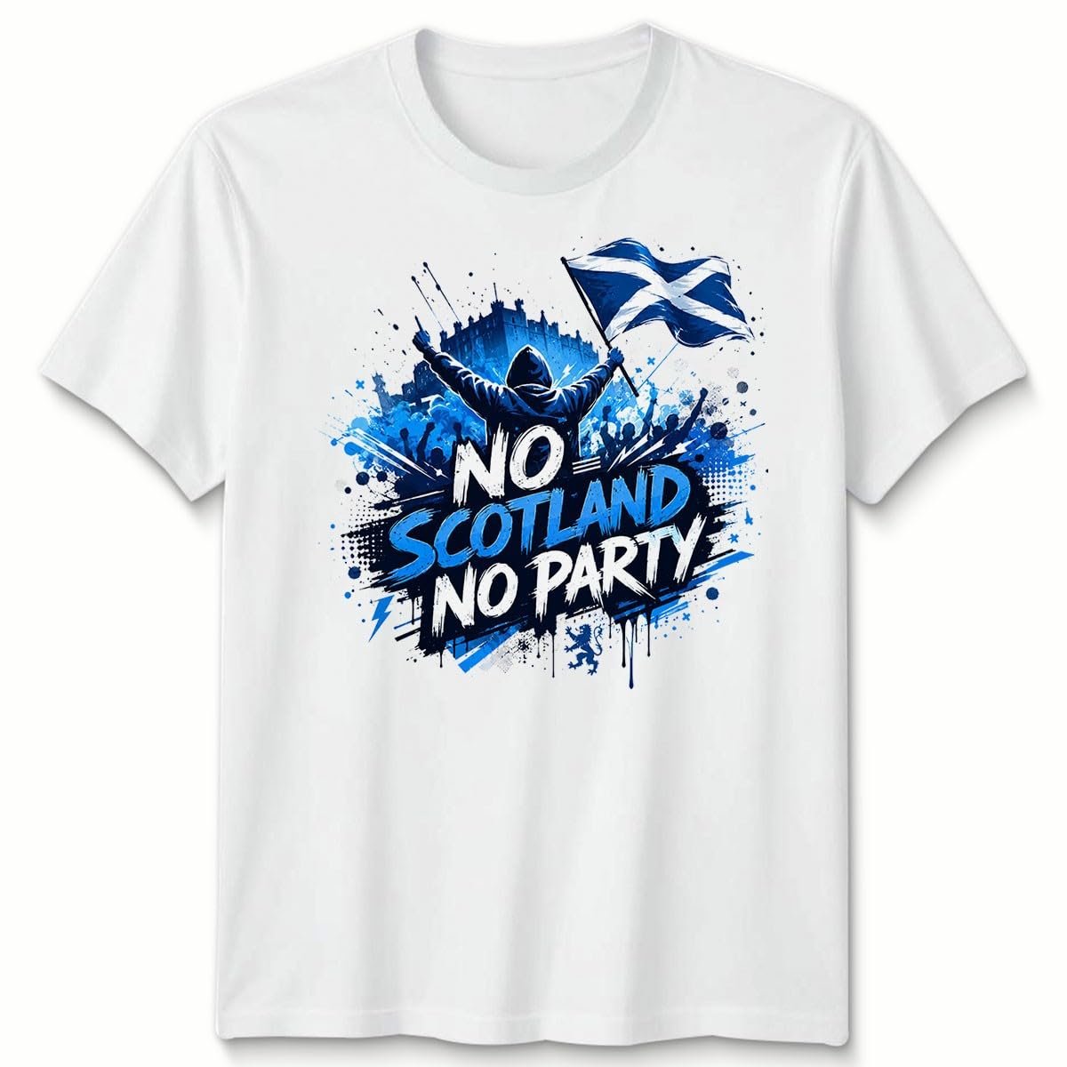No Scotland No Party Unisex Football T Shirt Game Day 2026 Scotland Soccer Fans Foooty Tee Gift 9-11 Years White