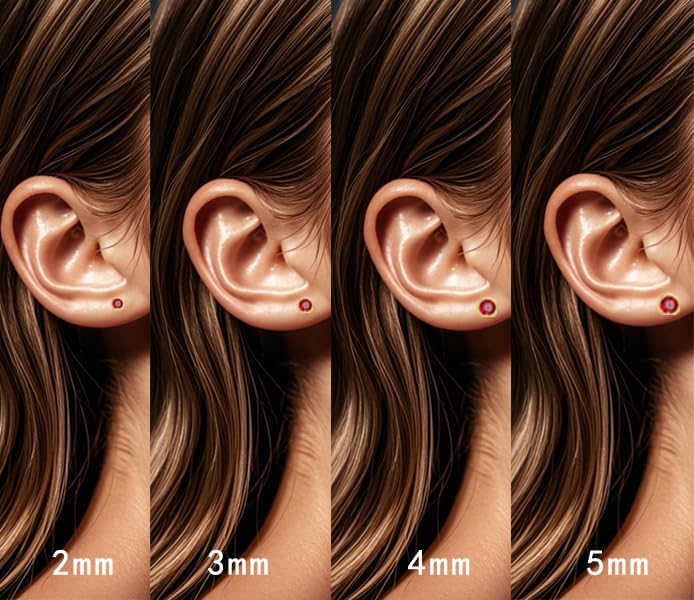 Stainless Steel Ear Piercing Stud Earrings for Piercing Guns Surgical Steel Round CZ Birthstone Stud Earrings Set 12 Pairs - Image 4