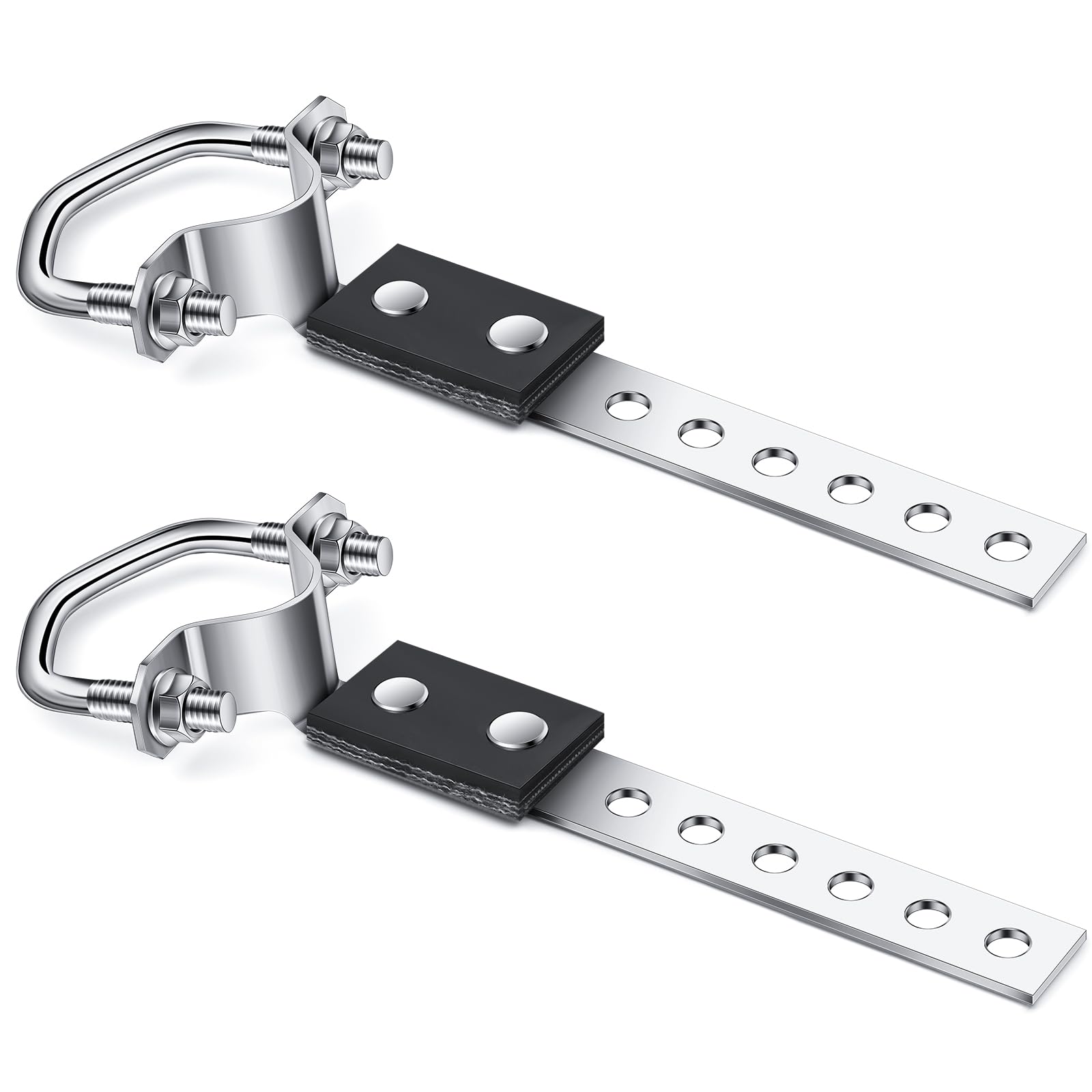 Geetery 2 Pcs Exhaust Hangers Muffler Hanger Swivel Tail Pipe Universal Exhaust Tailpipe Hanger Heavy Duty Tailpipe Muffler Bracket Flexible Swivel (Oe Style,Silver)