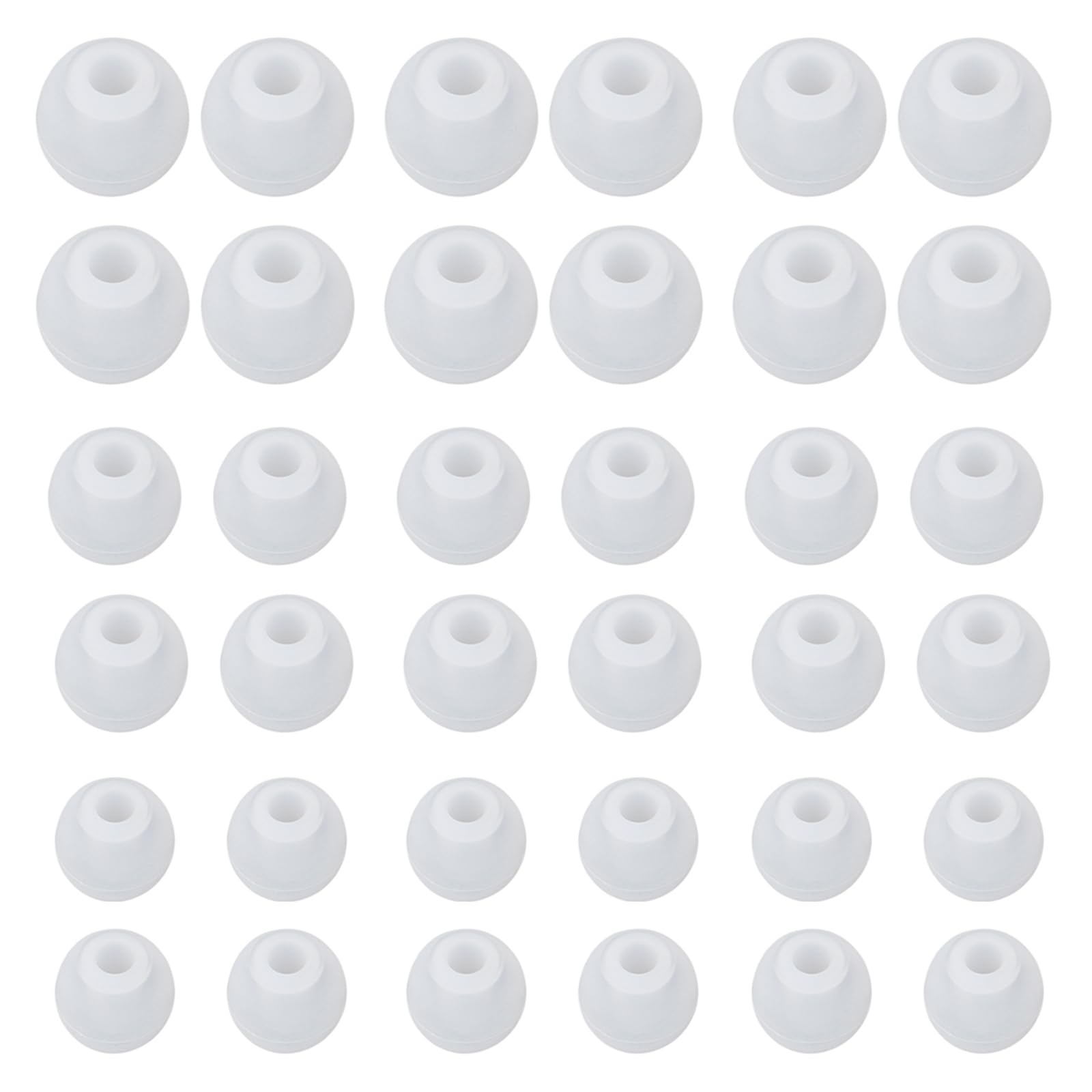 LOXICEN 36 Pcs Earbud Tips Ear Buds Replacement Tip Ear Bud Covers Silicone Earbud Replacement Tips Ear Tips Earbud Tip for in-Ear Headphones Inner Hole 3.8mm -5.5mm，Transparent Color, SML, small