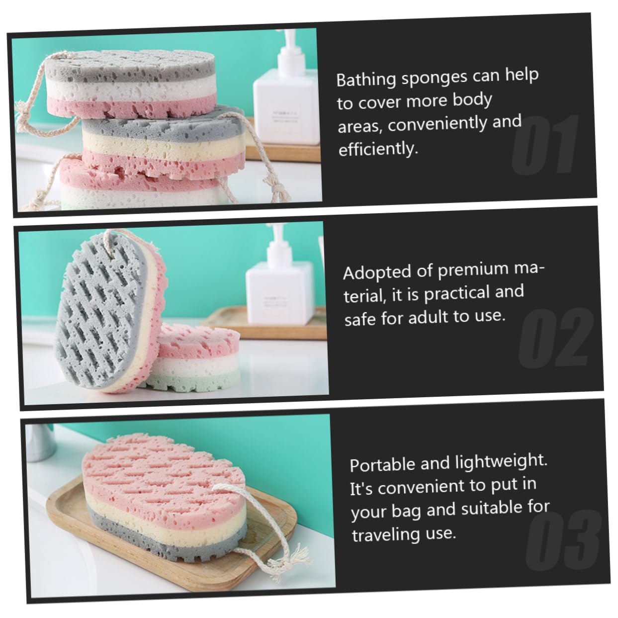 Angoily 18piezas Esponjas De Baño Exfoliantes Para Adultos Esponjas De Limpieza Suaves y Absorbentes Aleatorios