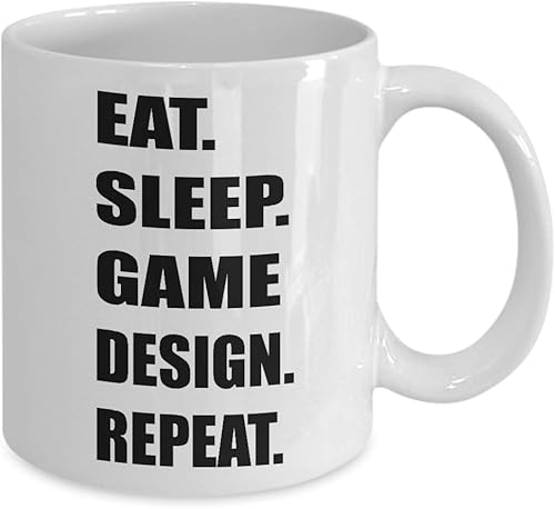 Miniatura 2 de Regalos para diseñador de videojuegos  Eat Sleep Repeat taza de café  inspirador taza de té divertido bonito regalo idea de diseño de desarrollador
