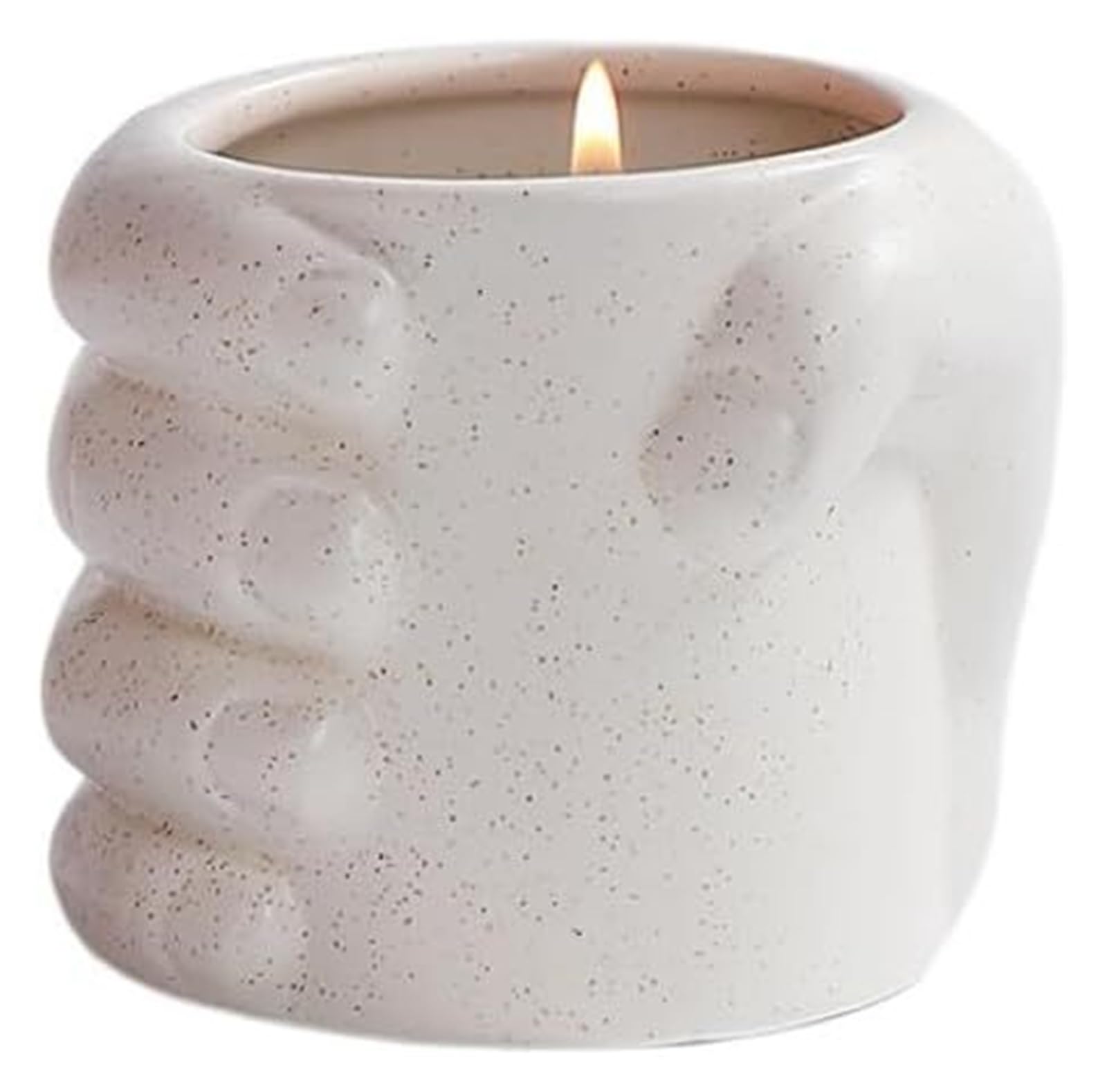 Ceramic candlestick, Porcelain Ceramic Hand Holding Candlestick Holder With Aromatherapy Candle Cup Indoor(D)
