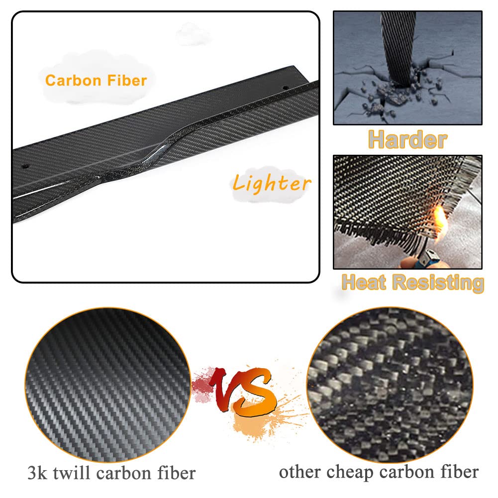 Jupes Latérales Pour KIA Stinger GT 2018-2024 - 2 Pièces, Style Fibre Carbone, Protection Pare-chocs