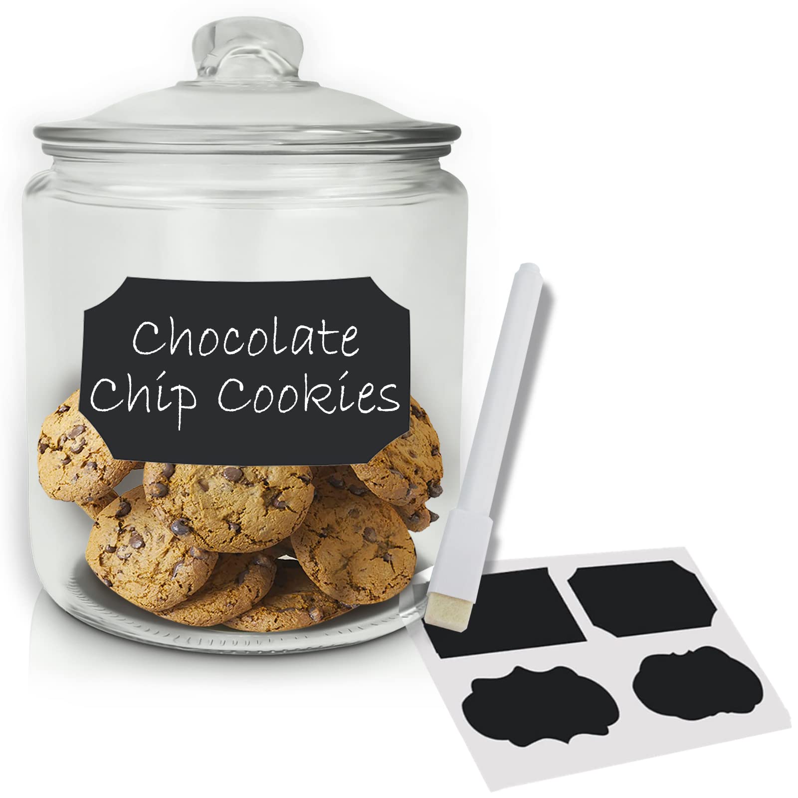 Buy 2 Large Glass Storage Jars with Marker and Labels (1 Gallon Each