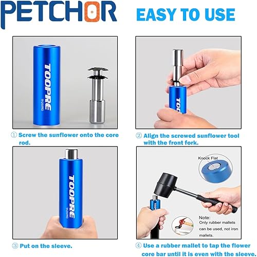 Miniatura 5 de PETCHOR Instalador de ajuste de tuerca de estrella de horquilla de bicicleta, herramienta de ajuste de tuerca de estrella para bicicleta de