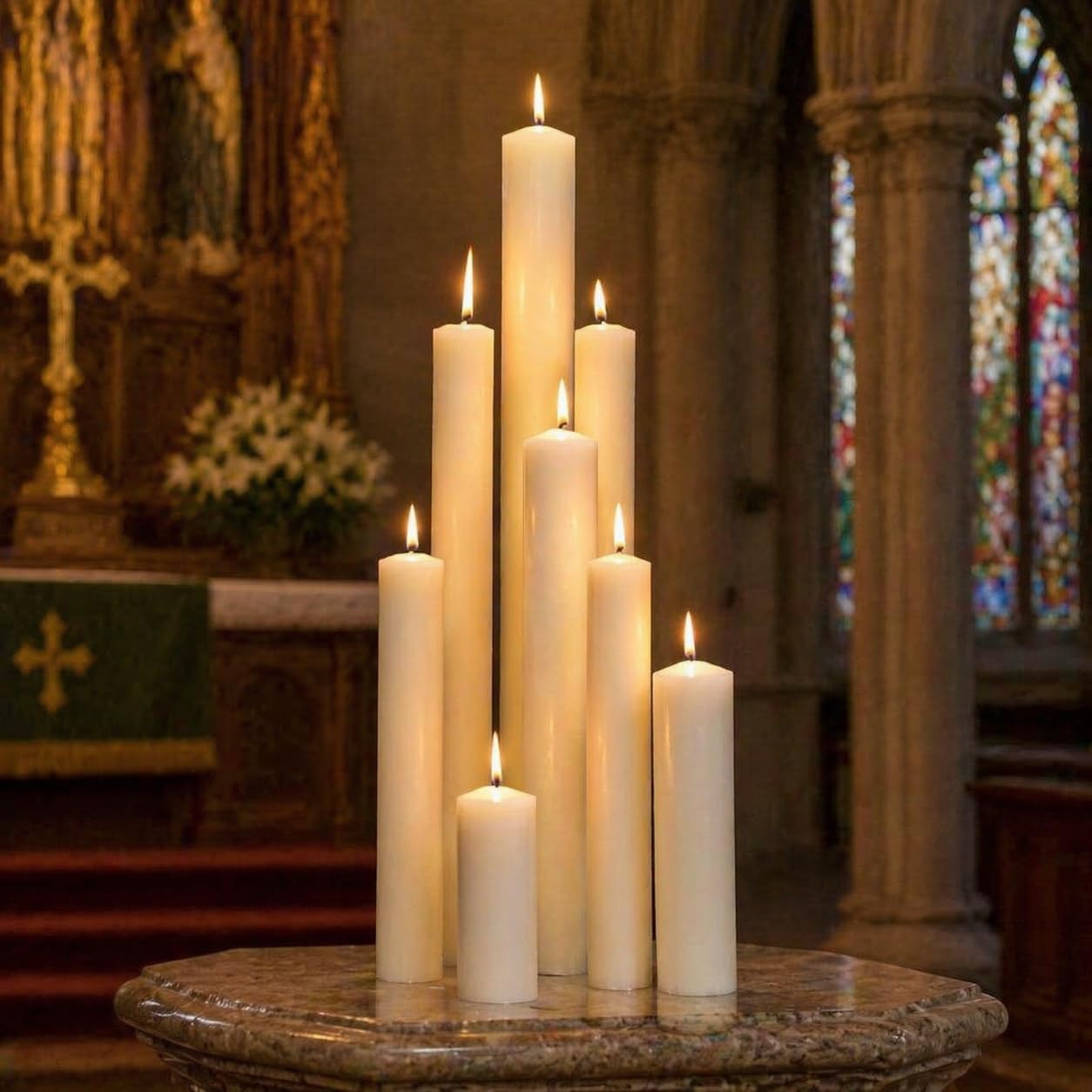 Church Supply Ivory Church Altar Candles 2" X 12" Size Pack Of 6