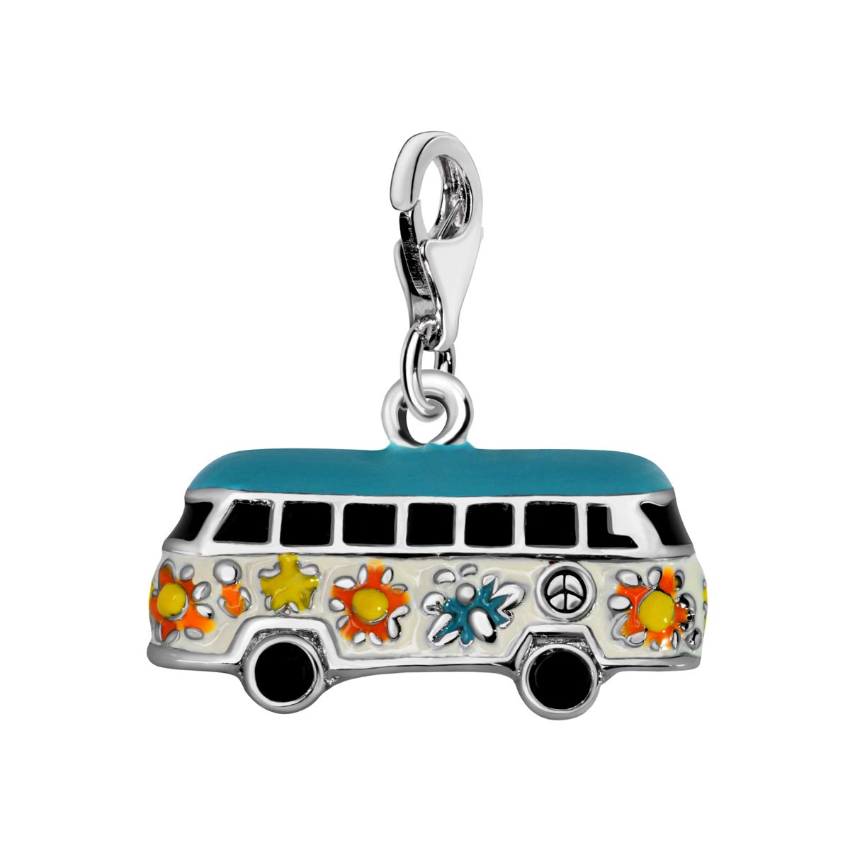 Quiges Charm con Cierre en Argent 925 Aire Tierra y Agua para Pulseras
