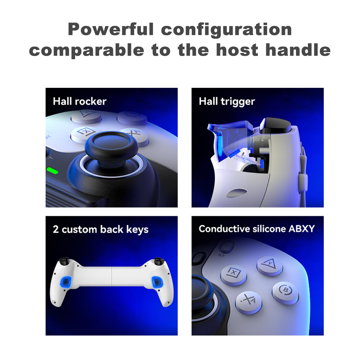 Megadream Handy Controller für iPad/Tablet (5-11in kompatibel), Handheld Gamepad für PS3/PS4/Xbox/PC, Cloud Gaming mit Hall-Effekt-Joysticks&Trigger,2 Programmierbare Rücktasten (Schwarz)