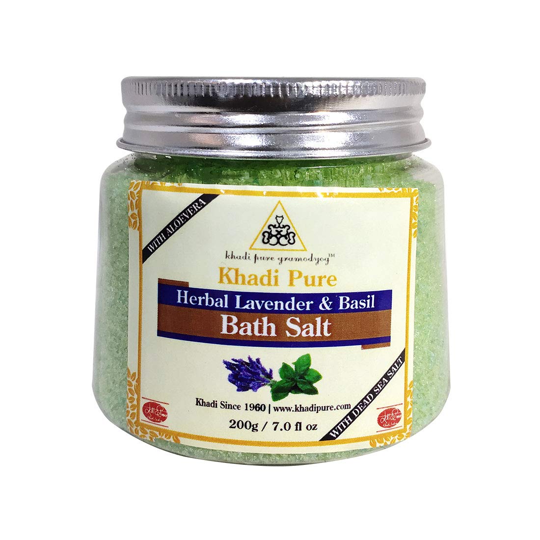 khadi pure gramodyog Khadi Pure Herbal Lavender & Basil Bath Salt, 200 ml-picture-26