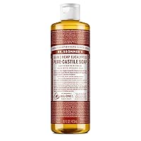Vista 12 de Dr. Bronner's - Jabón líquido puro de Castilla (Eucalipto, 8 onzas) - Hecho con aceites orgánicos, 18 usos en 1: cara, cuerpo, cabello, lavandería