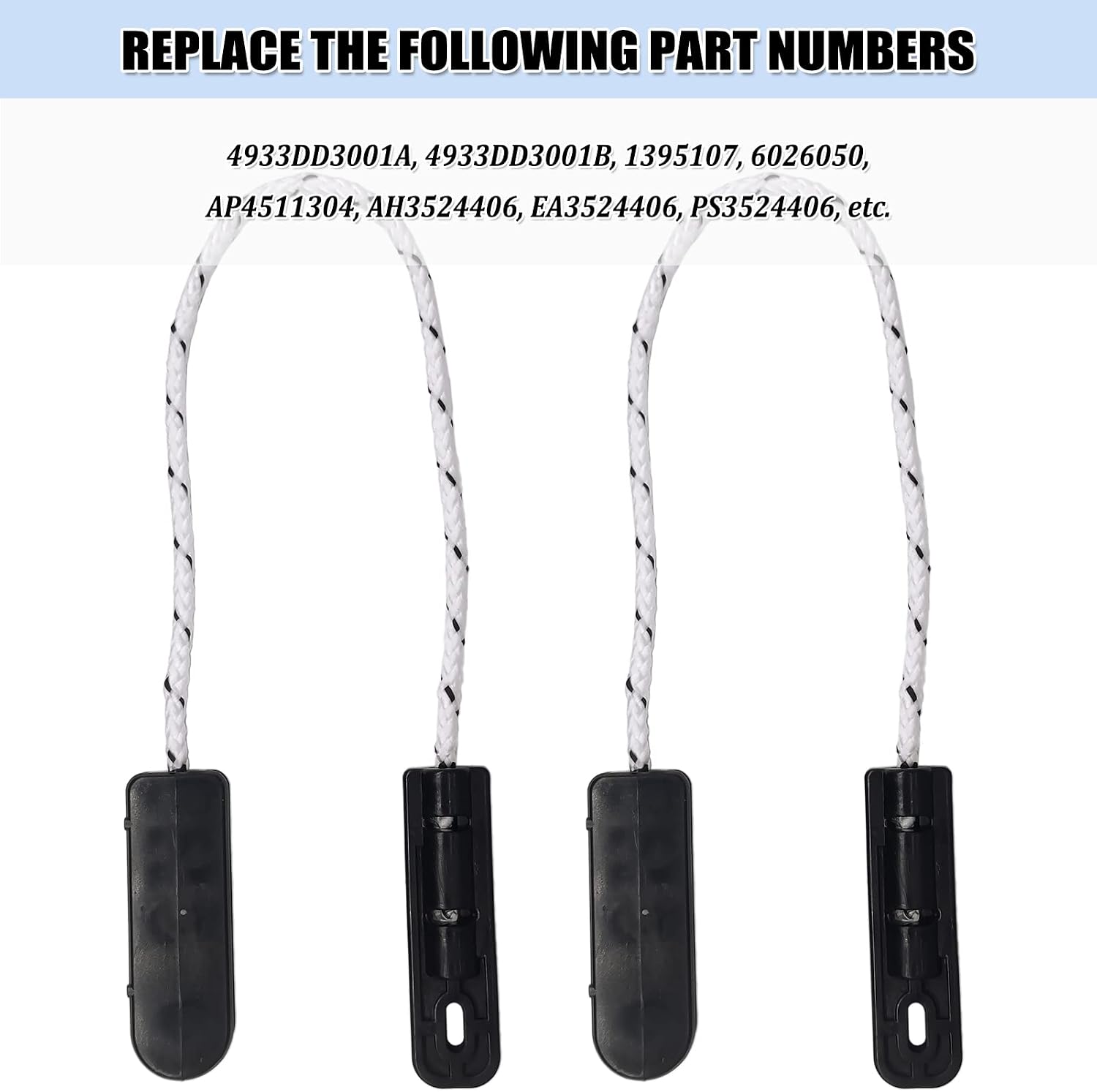 4933DD3001B Dishwasher Door Hinge Cable Assembly for LG Dishwashers Hinge Cable Tension Cord Replacement Part 6026050 4933DD3001A AH3524406 AP4511304 PS3524406 (2Pcs)