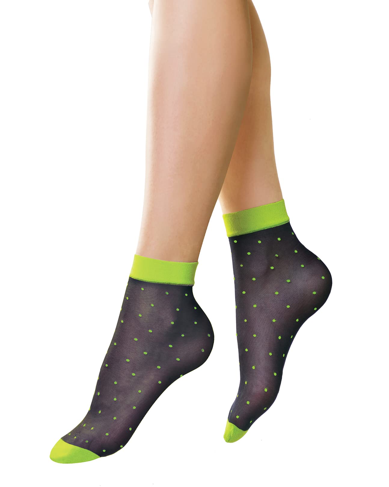 Lores Women's Pois Giali Patterned Fancy Socks Short Sheer Pop Stocking Free-Size 20 Den,