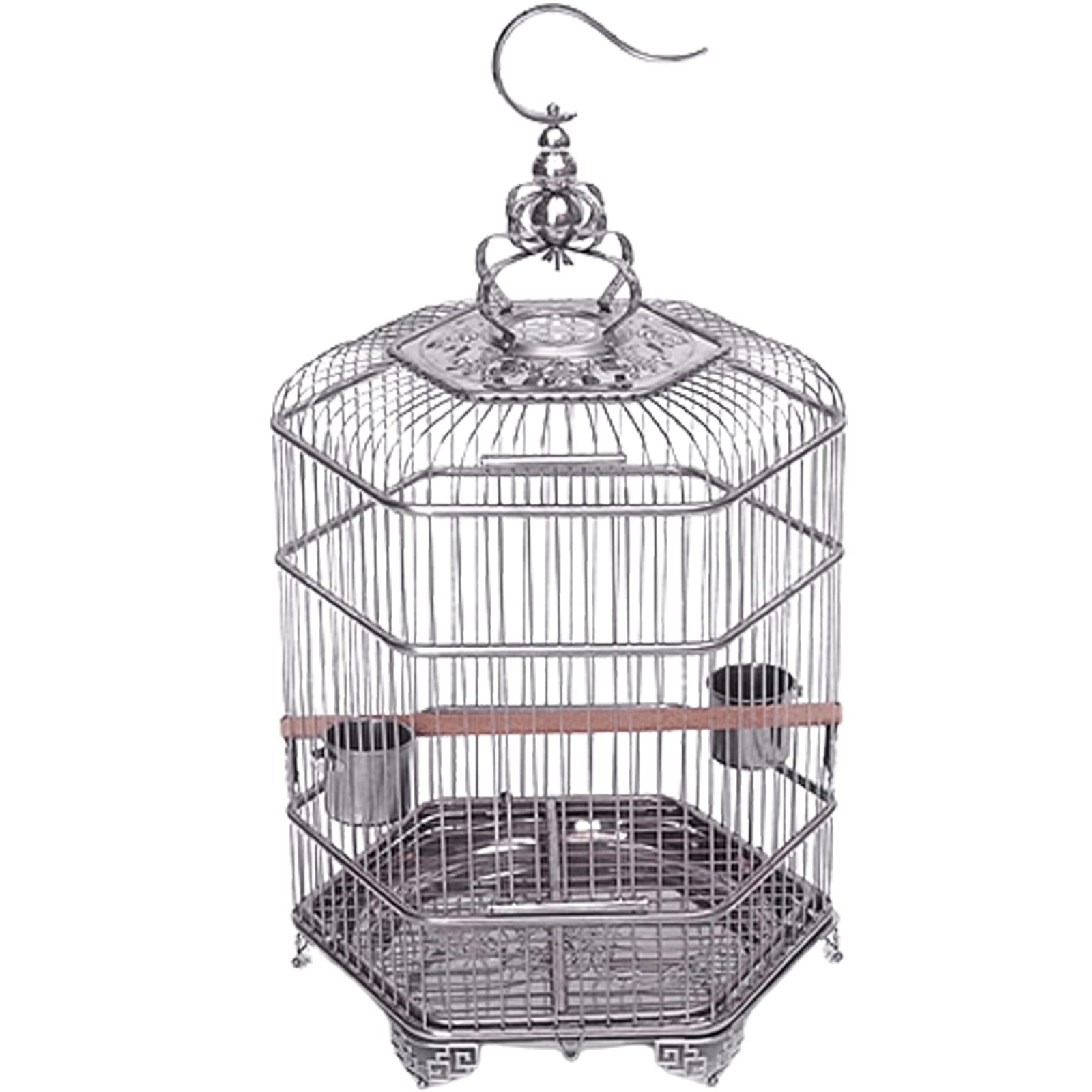 Sjdopulse Spacious Metal Hexagonal Bird Cage, Lightweight Portable Travel Birdcage, Stainless Steel Flight Bird Cage For Small Pets Birds Portable
