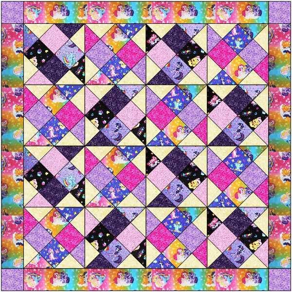 Material Maven Quilt Kit Pony Tumbling Pinwheel/Pre Cut & Ready to Sew!!