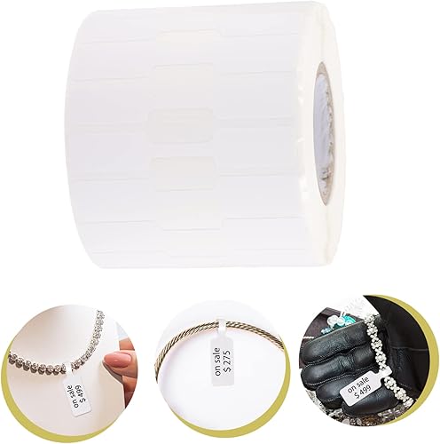 Miniatura 3 de BESTOYARD 4000 calcomanías de joyería de papel blanco, etiquetas de joyería, etiquetas de pulsera, etiquetas de exhibición de joyas, etiquetas de