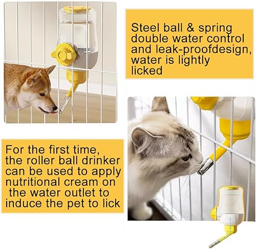 Miniatura 7 de Comederos automáticos colgantes para perros y gatos, comedero automático para conejos sin goteo, dispensador de jaulas de alimentación de mascotas