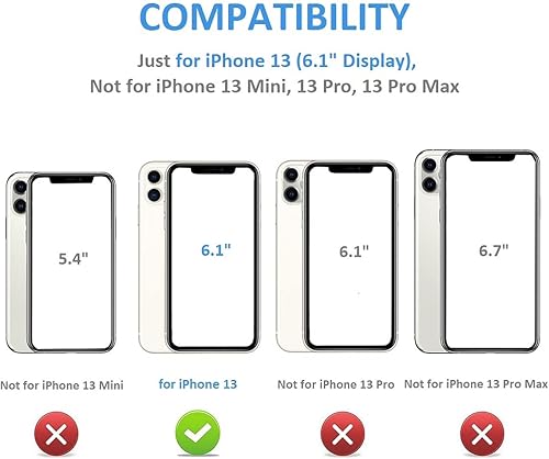 Miniatura 2 de Onetop Funda tipo cartera compatible con iPhone 13 con soporte para tarjetas, funda de piel sintética con ranuras para tarjetas, doble cierre