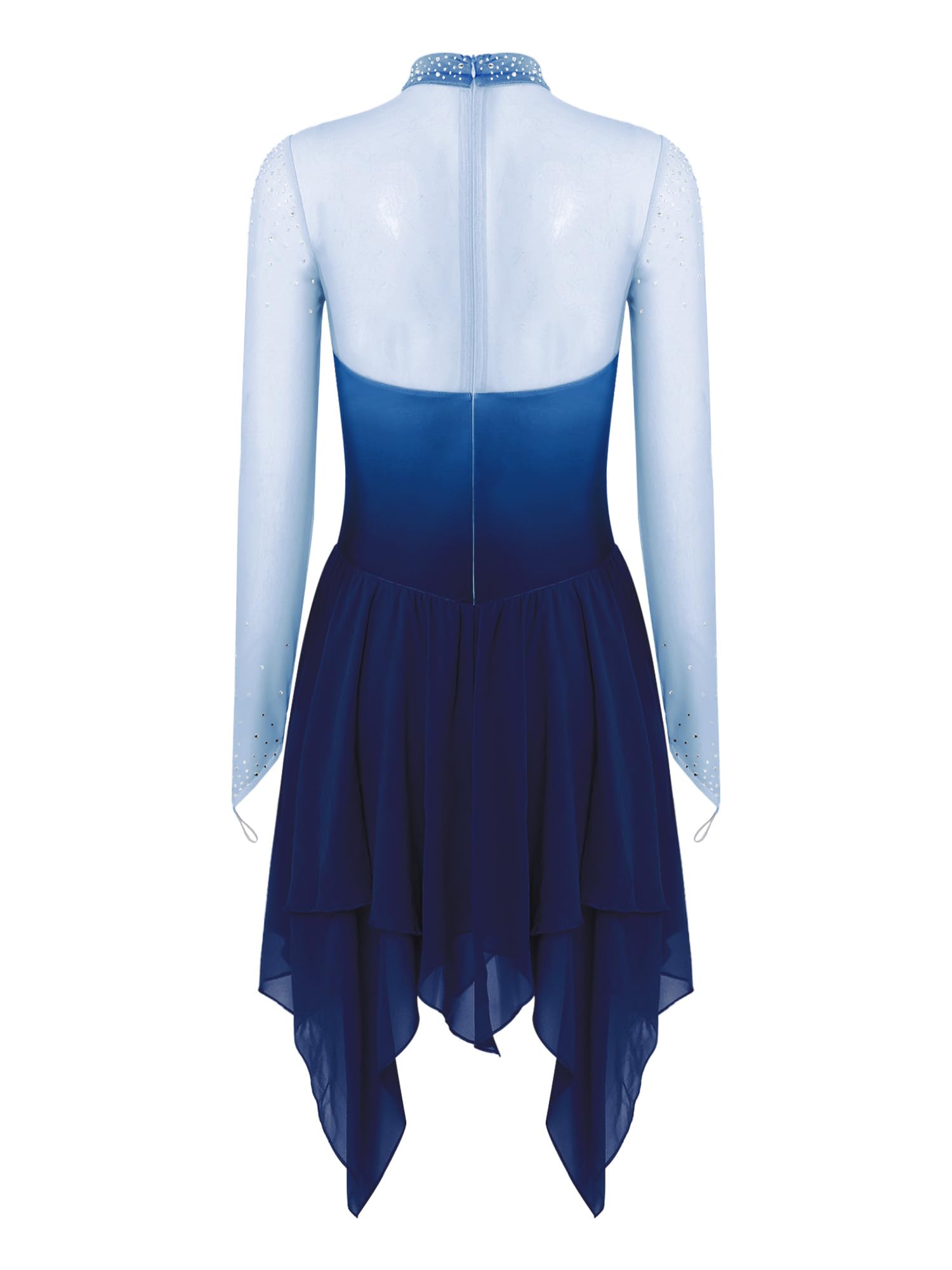 FEESHOW Damen Eiskunstlauf Kleid Kürkleid Rollkunstlauf Damen Eiskunstlaufkleid Wettbewerbs Eiskunstlauf Kleid Kleider Turnen Ballett Tanz