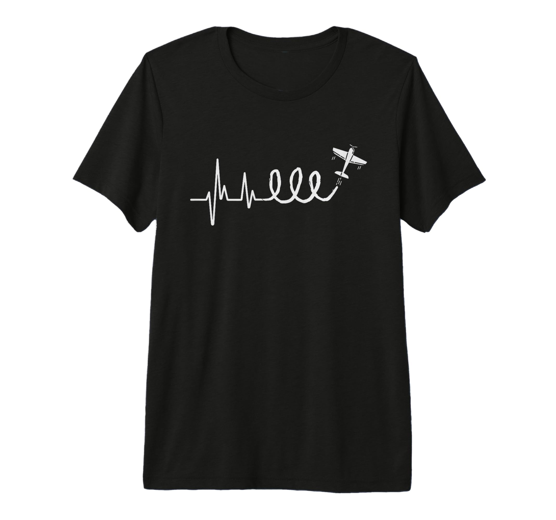 Aerobatic Airplane Heartbeat EKG Funny Pilot Aviation Premium T-Shirt