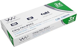 We Can Source It Ltd - Wrapmaster 1000 Cling Film – 30cm x 100m, 3 Rolls – Premium Kitchen Wrap for Professional Catering, Food Preservation, and Freezing – Compatible with Wrapmaster Dispensers