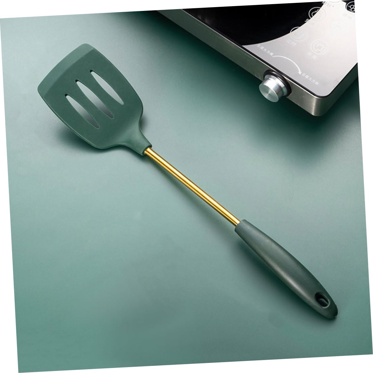 COLLBATH Utensili da Cucina in Acciaio Inox Manici Comprende Spatola Cucchiaio e Scolapasta Resistente e Antiaderente