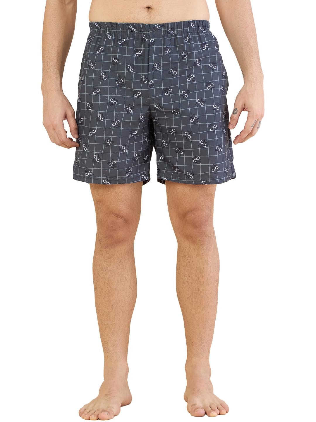 bearbrother Men Regular Fit Dark-Grey Printed Boxer-picture-21