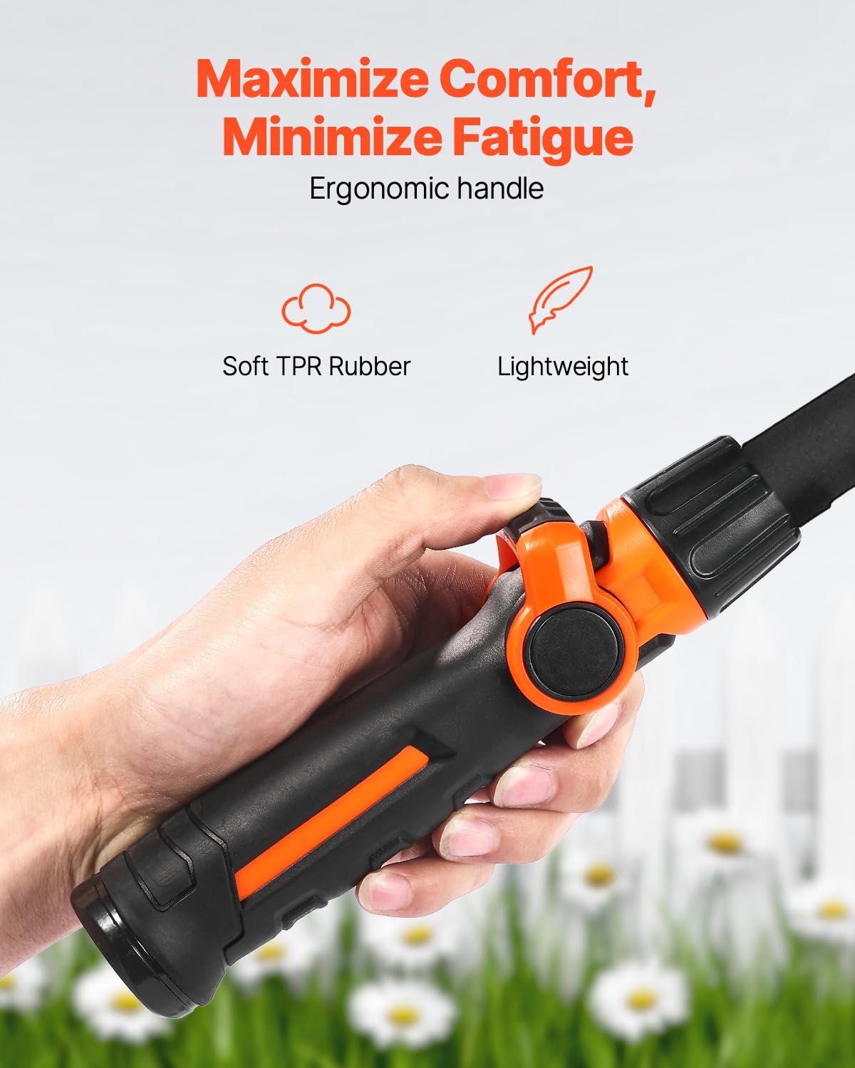 VEVOR Bacchetta per irrigazione da giardino extra lunga da 91 cm, con 8 modalità di spruzzo e testa girevole a 180°, ugello lungo con controllo on/off per pollice, ideale per appendere cesti
