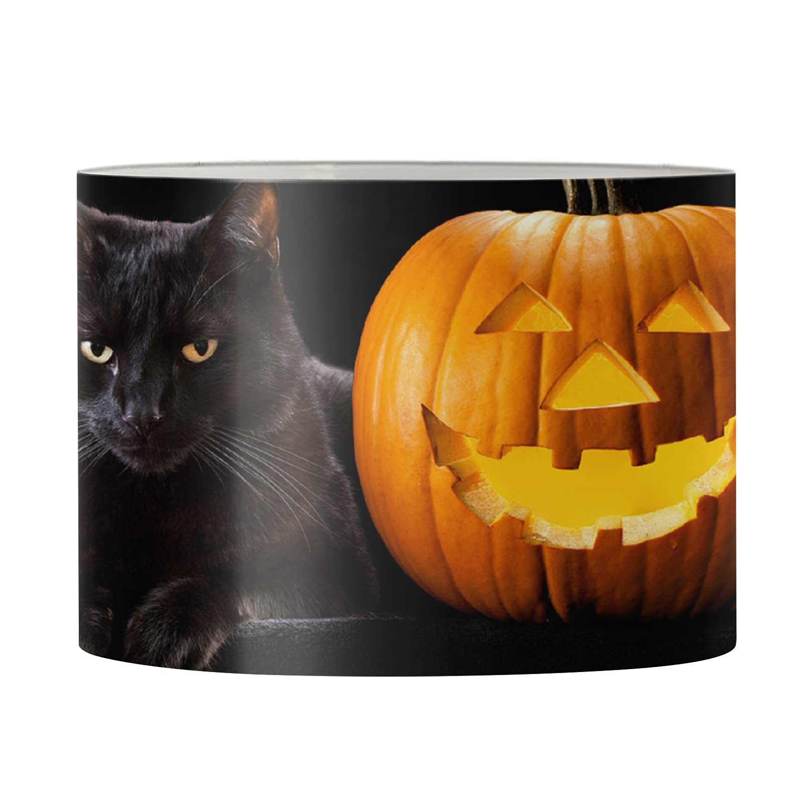 Biyejit Halloween Pumpkin Black Cat Lamp Shade for Home Decortaive, Livingroom Bedroom Table Lamp Floor Lamp Shade — image 1