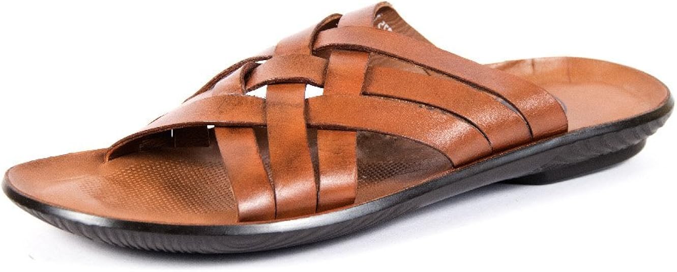 Amazon leather slippers mens Clearance