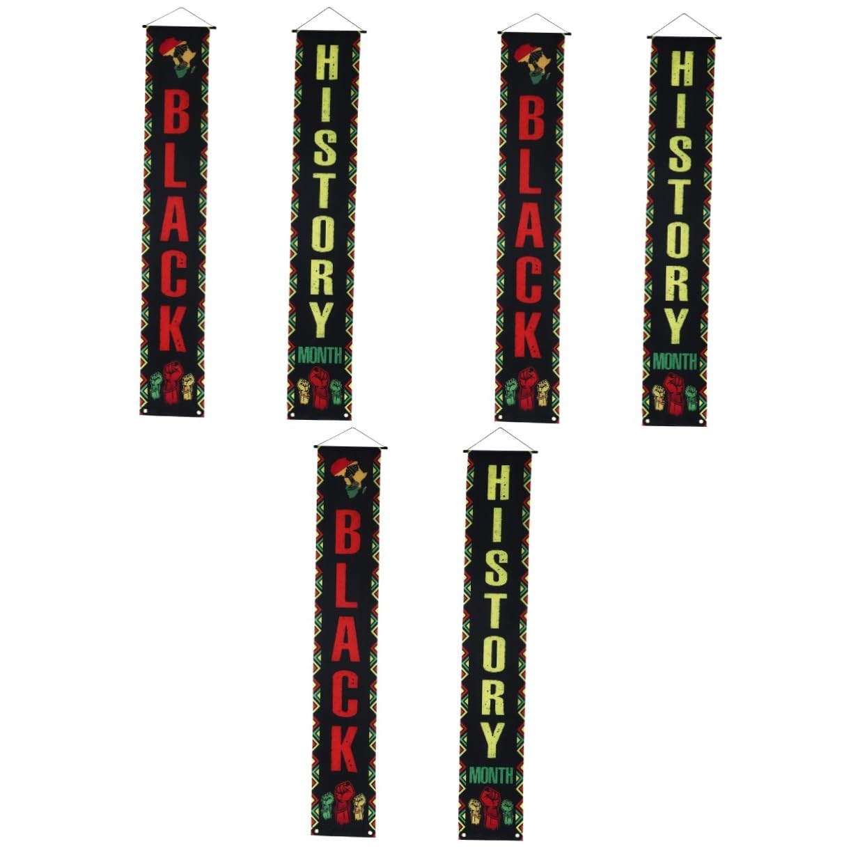 COLLBATH 3 Coppie Di Bandiere Juneteenth Distici Decorativi Da Appendere in Poliestere Mese Africano