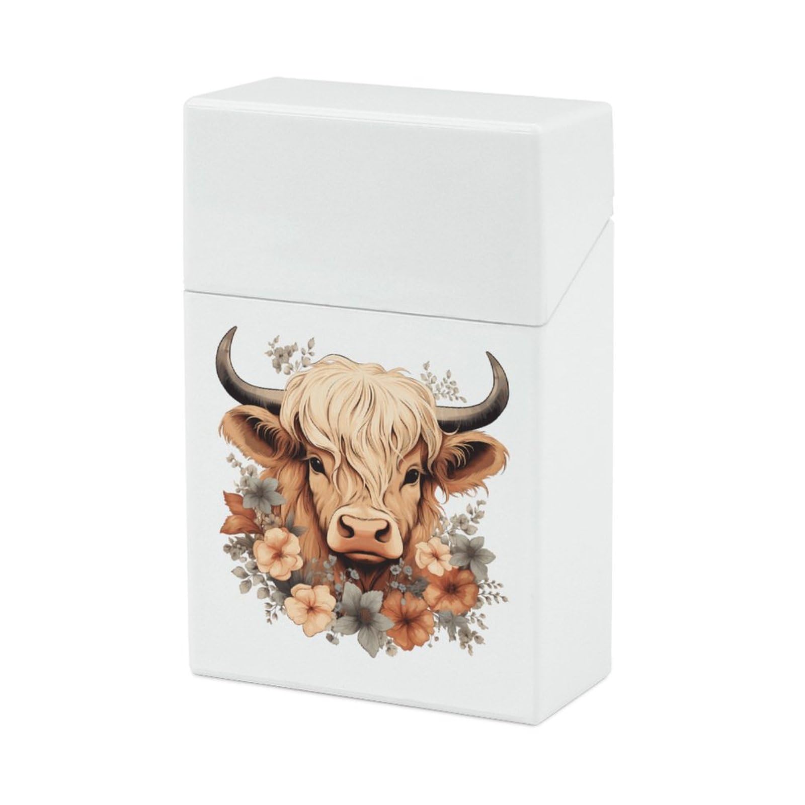 Amazon.com: Highland Cow Cigarette Case Box Flip Open Waterproof Cigarette  Holder Box for Men and Women : Health & Household
