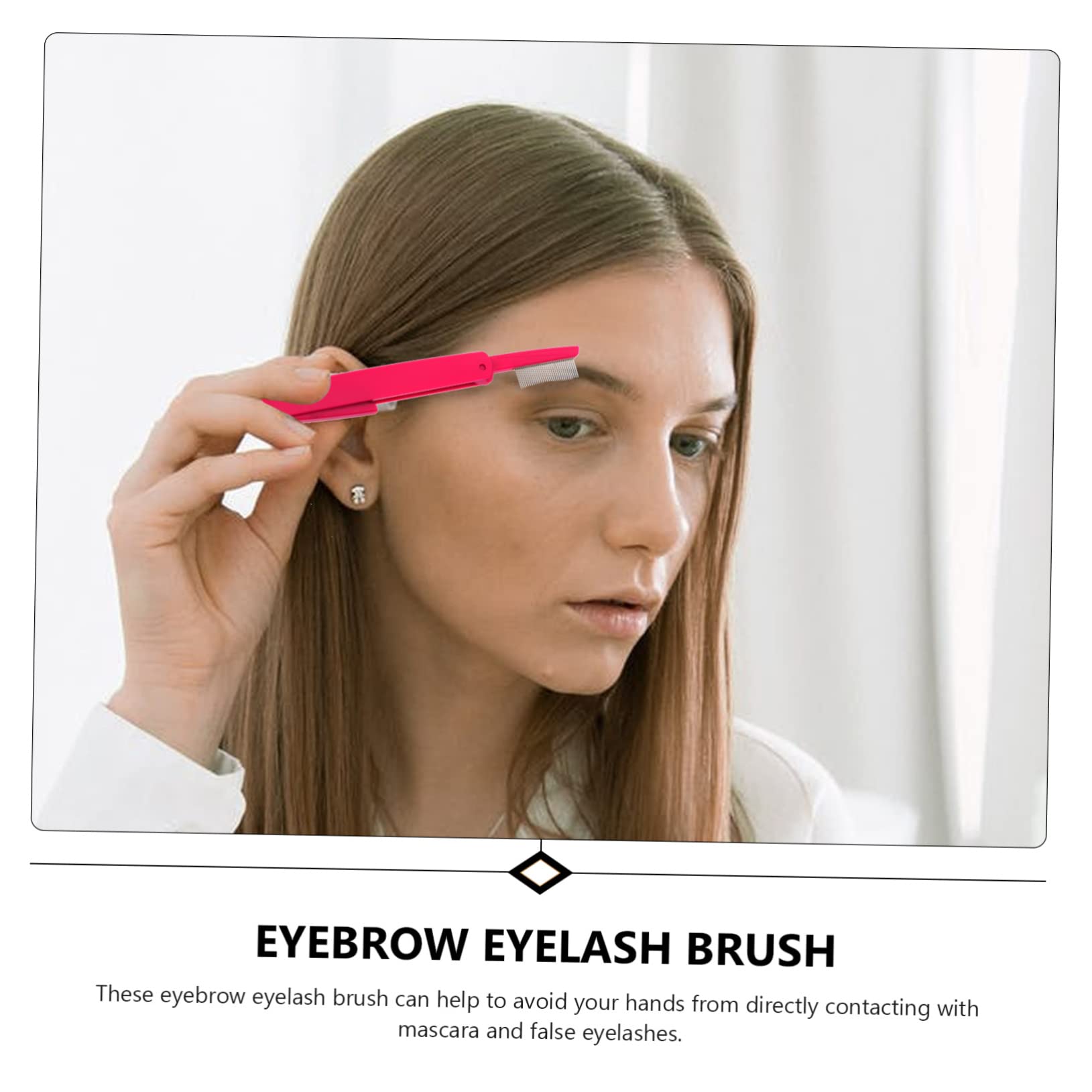 BESTYASH Portable Lash Makeup Eyebrow Brush 2-in-1 Folding Eyebrow Grooming Kit Random Color