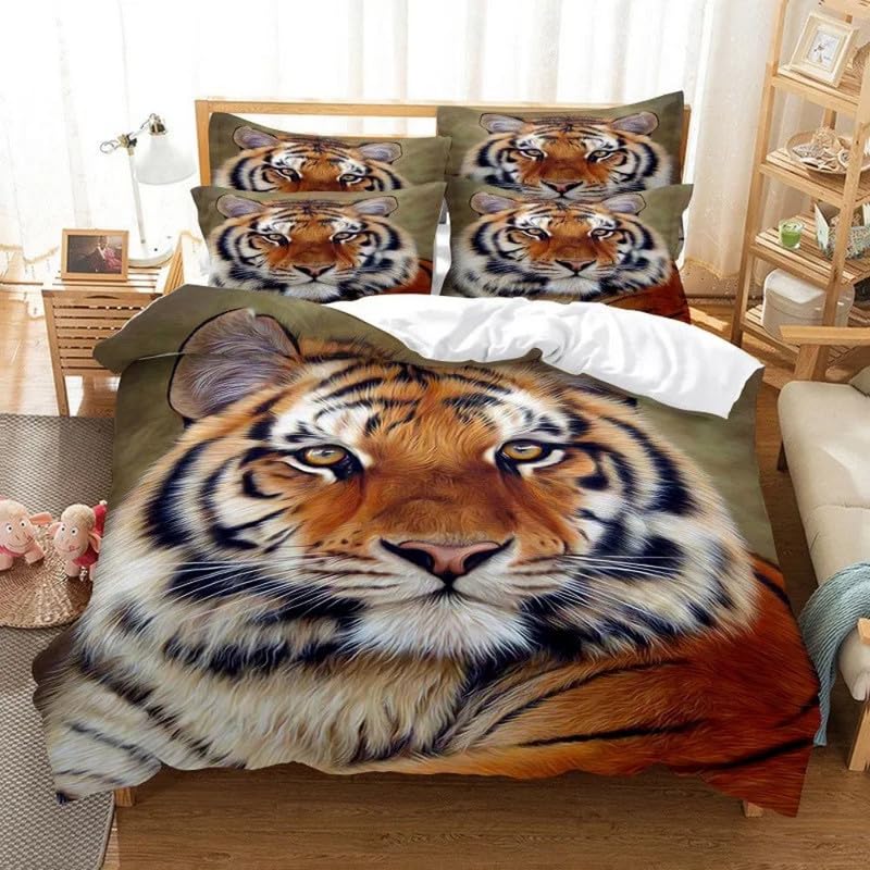 Housse de couette léopard 220x240 cm en microfibre tissée 110g/㎡ haute densité de qualité supérieure