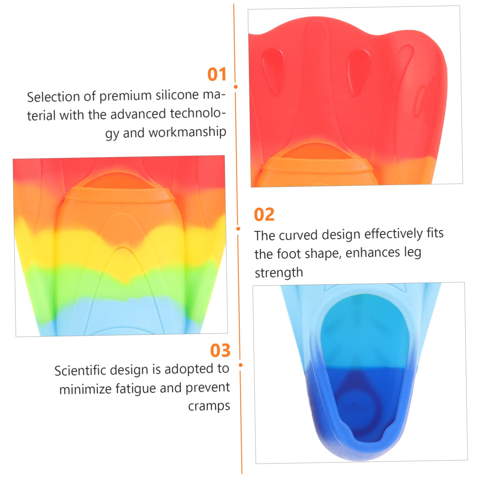 Toddmomy Pieds d'entraînement à la plongée Portable kiddikutter Piscine pour Enfants pour Les Femmes de Natation pour la plongée en apnée Gel de silice Colorful