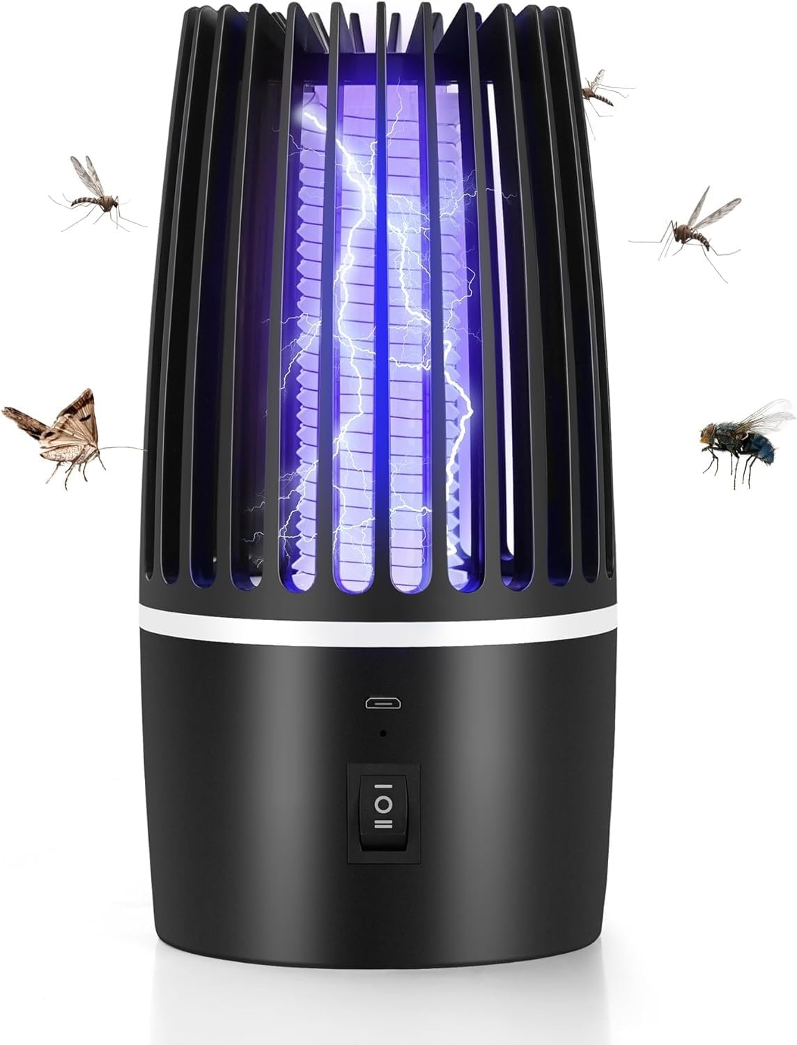 Electric Fly Catcher, Portable Bug Zapper, 4000mAh Rechargeable Mosquito Killer, 2 in 1 Killer with UV Lamp And Lighting Lamp,360° Attract Zap Flying Insect For Indoor Outdoor, Backyard Camping