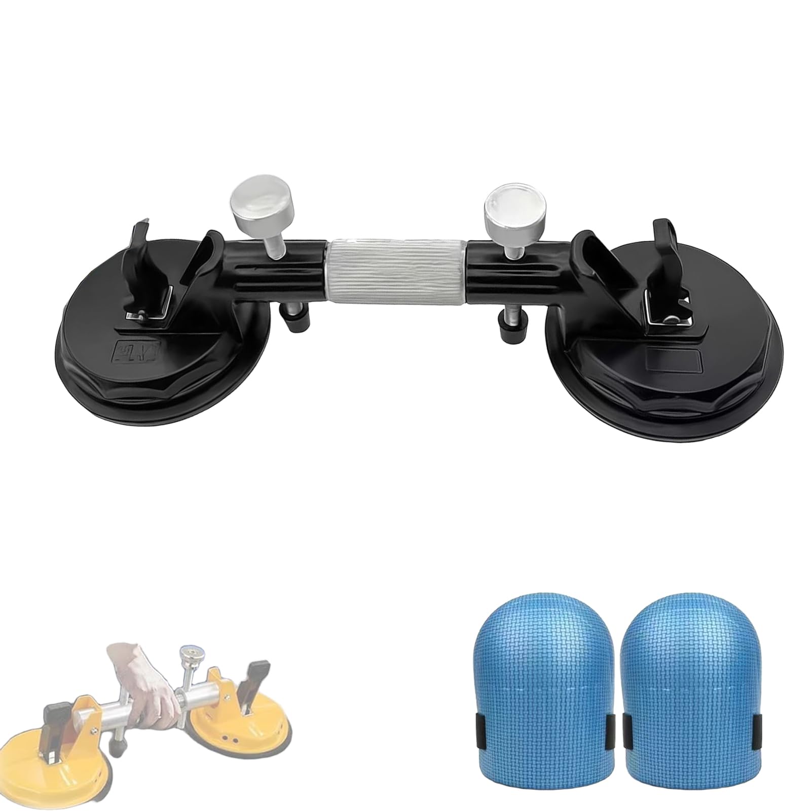 Abrazaderas de alineación de encimera, herramienta de succión para pisos, herramienta de reparación de huecos de piso laminado, ajustador de costuras de granito ajustable con ventosas de vacío, para