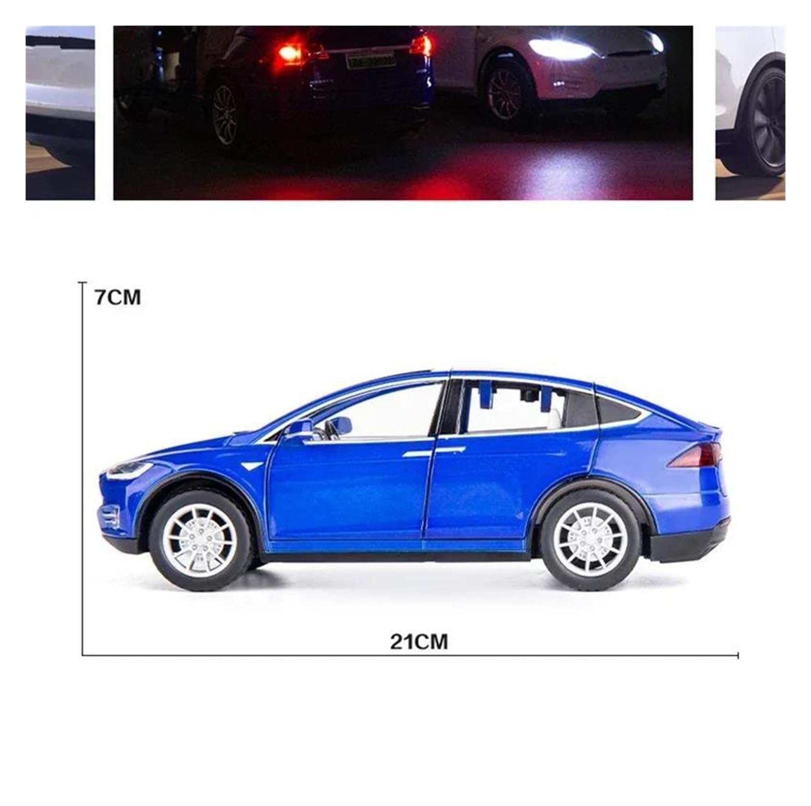 1:24 per Tesla per Model X modello di veicolo in metallo pressofuso lega | Non includere le batterie(White)
