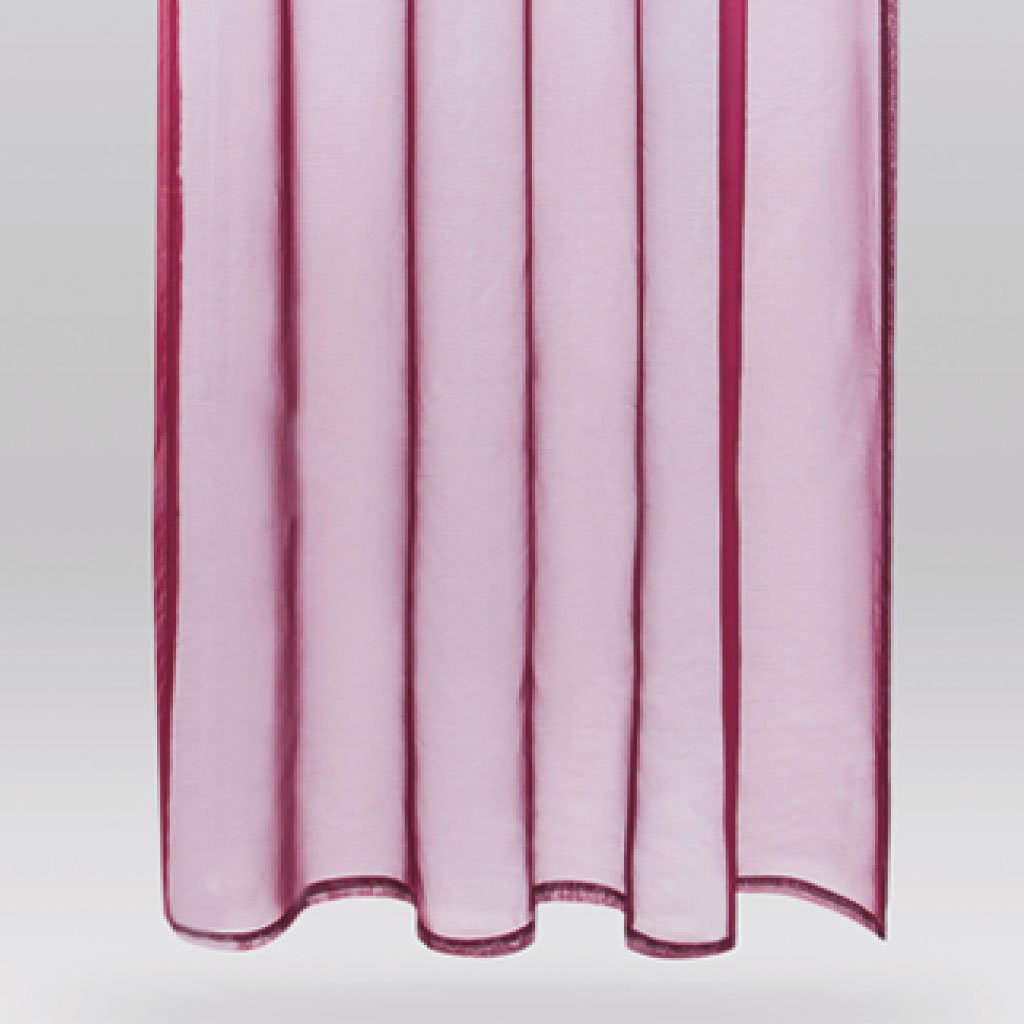 Eslir - Tenda con passanti, trasparente, motivo onde, in voile, 140 x 145 cm (larghezza x altezza), 1 pezzo, colore arancione