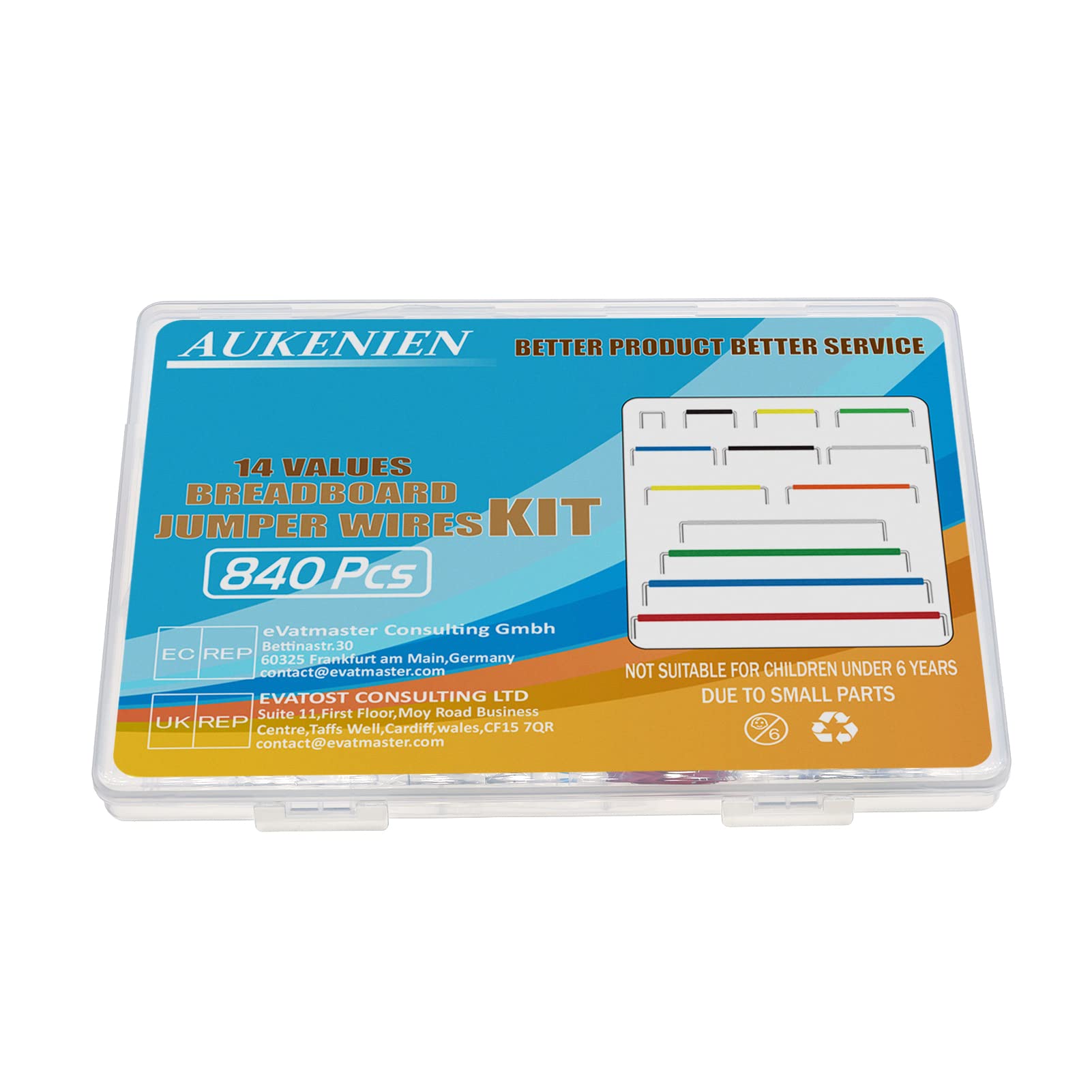 AUKENIEN Breadboard & Jumper Wires Kit – 4 Steckbretter, 65 Kabel, 14 U-Brücken, Für Arduino & Raspberry Pi
