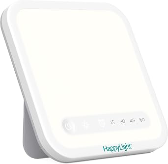 Verilux HappyLight Mini - Portable & Compact Light Therapy Lamp with 10,000 Lux, UV-Free, LED Light with Adjustable Brightness - Boost Mood, Enhance Sleep, Focus - Small Sun Lamp for Winter Blues