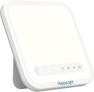 Verilux HappyLight Mini - Portable & Compact Light Therapy Lamp with 10,000 Lux, UV-Free, LED Light with Adjustable Brightness - Boost Mood, Enhance Sleep, & Focus - Small Sun Lamp for Winter Blues