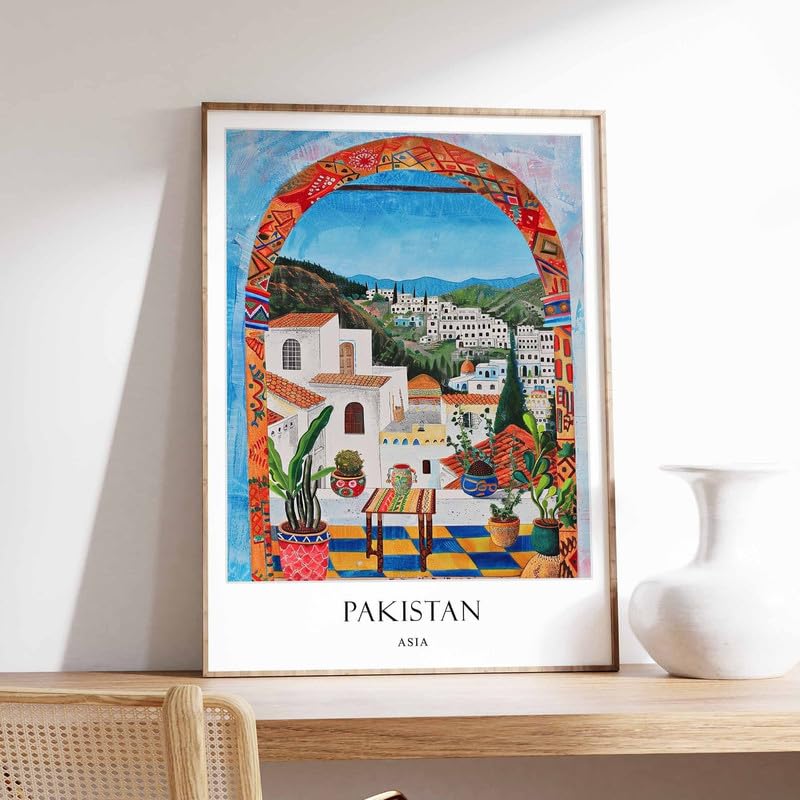 4 Pakistan Poster Islamic Decor Islamic Art Middle Eastern Art Pakistan Gift Pakistan Travel Po Poster A5 - Wall Art Home Decor Movie Poster Canvas Film Cinema Retro Vintage Cult Classic Nostargic Sa
