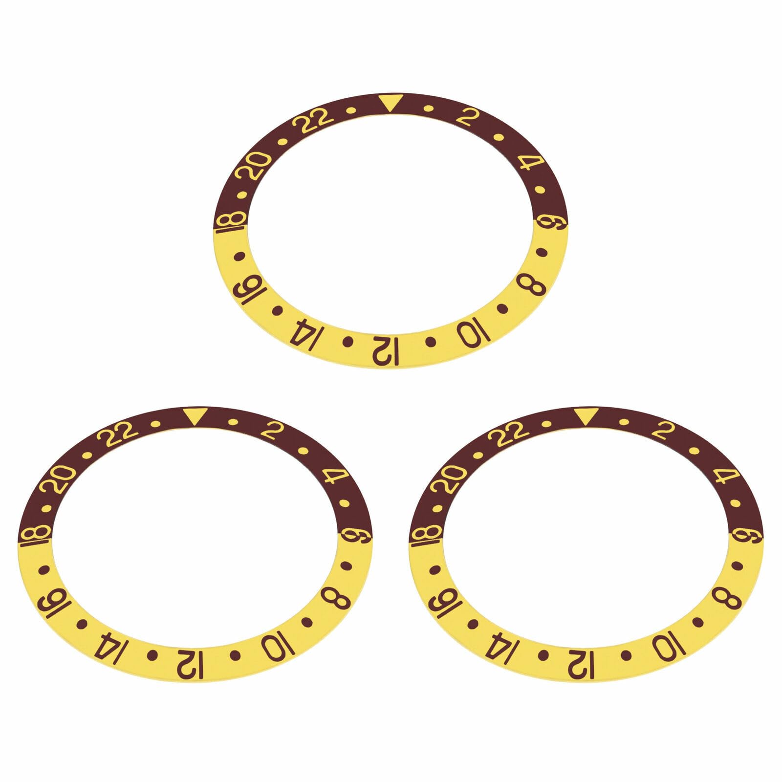 Ewatchparts 3 BEZEL INSERT COMPATIBLE WITH ROLEX GMT 16700 16710 16713 16718 16760 BROWN/GOLD ROOT BEER