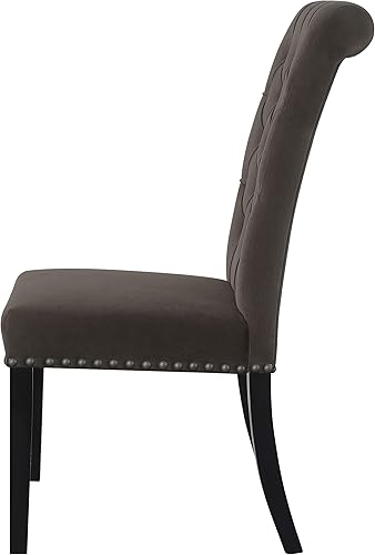 Miniatura 7 de Coaster Home Furnishings - Alana - Silla auxiliar tapizada de terciopelo - Estilo transitorio, Sillas de comedor con botones con ribete de clavos,