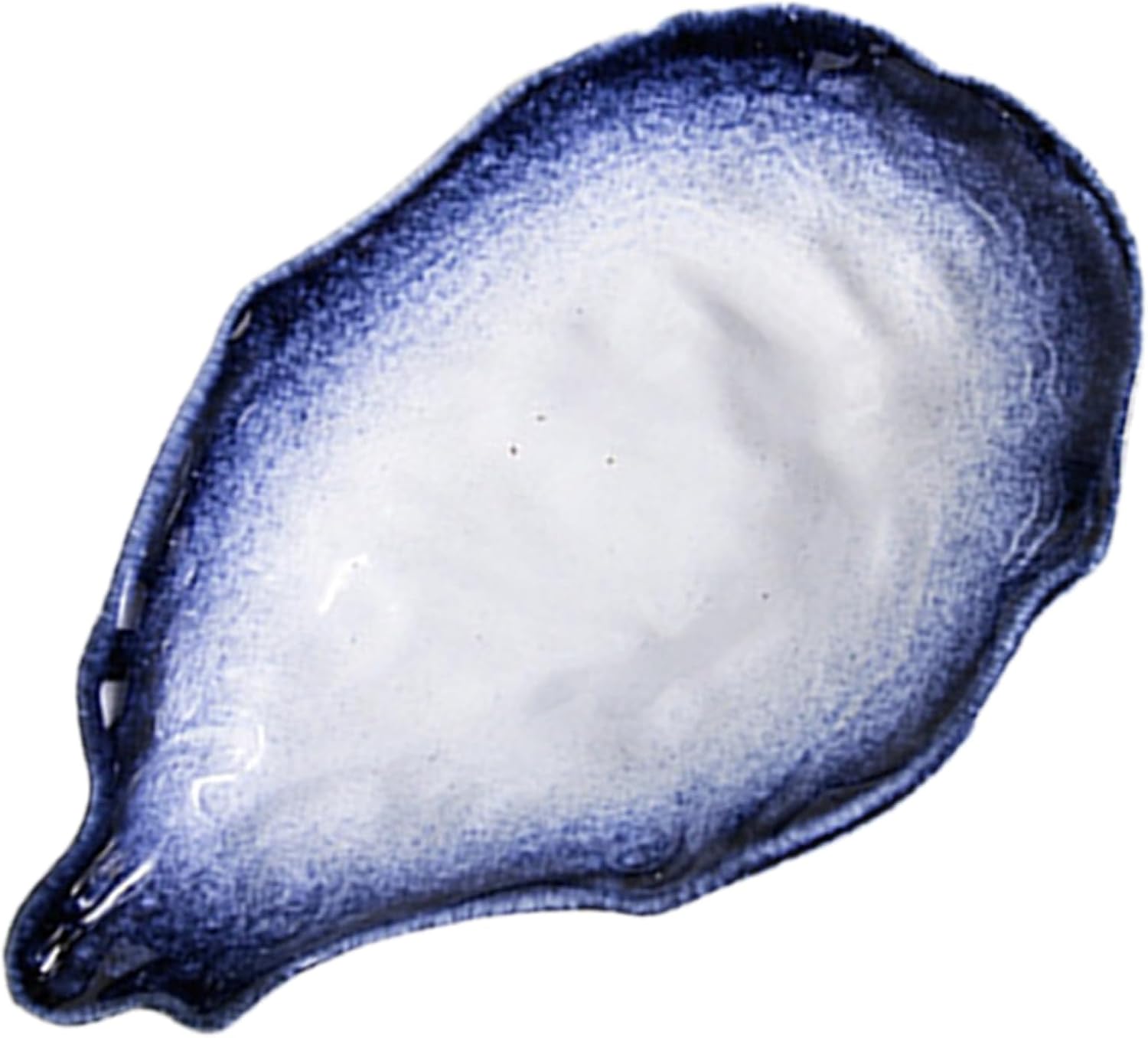 Porcelain Oyster Shell Plate 7.5-inch Snow Blue Fruit Tray Multi-function Dessert Serving Dish Kitchen Dining Tableware