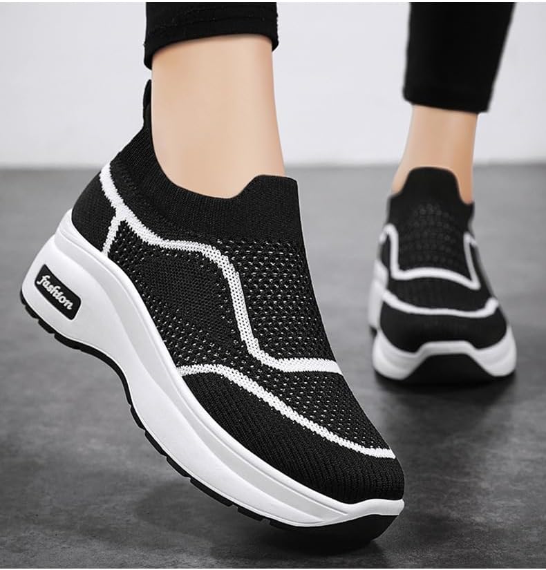 Cubicbee Women's Thick-Soled Non-Slip Mesh Orthopedic Loafers,Comfortable Walking Sneakers Lightweight Breathable Mesh Causal Shoes - Image 2